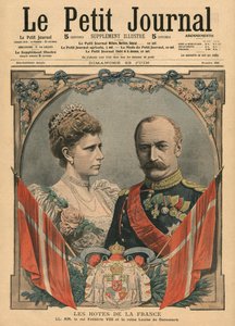 Hosté Francie, král Fridrich VIII. (1843-1912) a dánská královna Louise (1851-1926), ilustrace z 